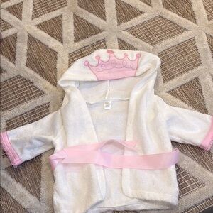 Baby Aspen Pink and White Hooded Robe Pajamas